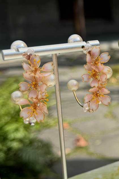 櫻花大花圈耳環
